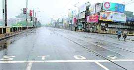 Sealdah flyover looks deserted during a daylong nationwide strike called by Left Trade Unions against Centres anti-labour policies in Kolkata on Wednesday.