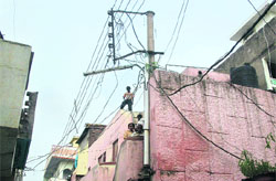 High-tension wires pose danger to the lives of the residents of Bapu Dham Colony, Phase 3, Chandigarh.