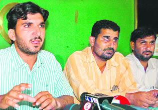 Anshul Chhatterpati addresses mediapersons at the Chandigarh Press Club, Sector 27, on Friday.