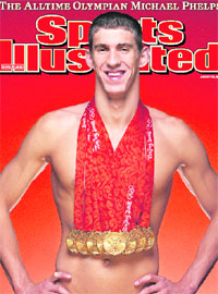 U.S. swimmer and all-time Olympian Michael Phelps posed exclusively for the August 25, 2008 edition of Sports Illustrated in this photograph taken in Beijing.