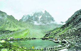 A view of Manimahesh Lake.