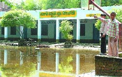 The government senior secondary school at Gidderpindi village in Lohian block of Jalandhar district lies inundated
