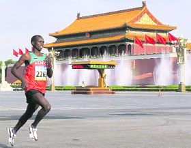 Samuel Wansiru already had made a name for himself in distance running. Now he's made history to become the first Kenyan to win an Olympic marathon - and he did it faster than anyone ever has.