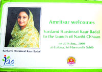 Harsimrat Kaur Badal, wife of SAD chief Sukhbir Singh Badal, will launch the scheme in the holy city today.