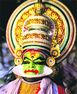 A dancer from Kerala performs a traditional dance at a function in Bangalore on Tuesday.