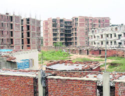 Construction work at a number of real estate projects on the VIP Road in Zirakpur has been moving at a snails pace.