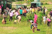 people run for cover as the encounter rages