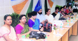 Principals of various CBSE schools during a meeting at BCM Arya Model Senior Secondary School.