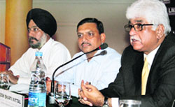Rakesh Bharti Mittal during a question-answer session organised by the Ludhiana Management Association in Ludhiana