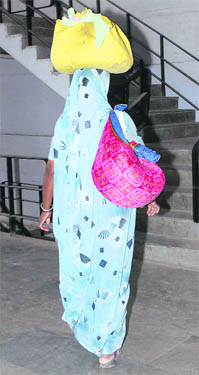 A vendor sells dry fruit on the mini secretariat campus in Karnal on Thursday.
