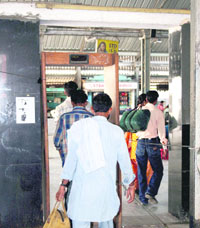 The non-functional metal-detector gate at the Ludhiana railway station poses a threat to passengers.