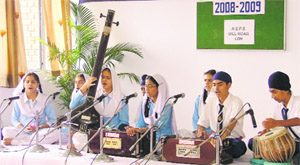 Participants at the 8th Baba Gurmukh Singh memorial inter-school shabad gayan competition at Guru Nanak Public School.