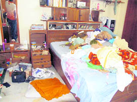 The house of former DIG R.K. Kharbanda which was ransacked by robbers in Gurgaon in the wee hours of Monday.