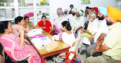 Members of the DTF at a meeting with Surjit Kaur, assistant director, school education, in Ludhiana