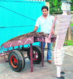 Mandeep Singh with his carman