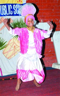 A student performs bhangra at a function in Rabindra Day Boarding Public School, Jalandhar.