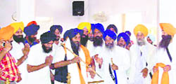 SAD president Sukhbir Singh Badal being baptised at Takht Sri Kesgarh Sahib Gurdwara