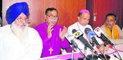 Representatives of various religious organisations address mediapersons in Amritsar