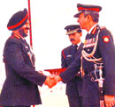 A file photo of Col Rajinder Singh Sekhon (retd) while receiving the VSM.
