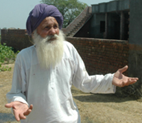 A shattered Bant Singh narrates his tale of woes in Bharoana village of Kapurthala district on Thursday.