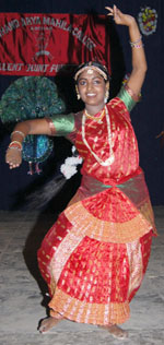 Sandra performing in Abohar on Friday. 