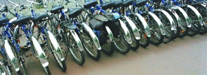 Unchained bicycles on the university campus were often stolen