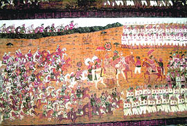 A section of murals in Tipus summer palace