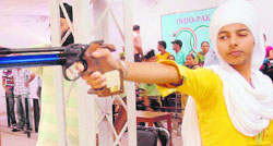 The 44th Punjab State Shooting Championship-08 in progress in Mohali on Saturday.