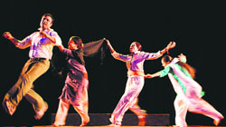 Kath Gulab being staged during the National Drama Festival at Indradhanush auditorium in Panchkula 