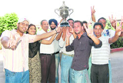 Winning team of Multani Mal Modi College after winning Inter-College Kayaking and Canoeing Championship in Patiala