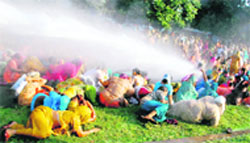 Protesting Aanganwari workers were dispersed with water cannons in Sector 17, Chandigarh