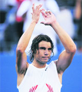 Spains Rafael Nadal applauds the crowd after his match against Great Britains Andy Murray during the mens semis at the US Open on Sunday.