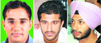 Sukhdev Kundu (INSO-SOI); Sahil Nanda (SOPU-ABVP); Jashandeep Randhawa (PUSU-NSUI-HSA)