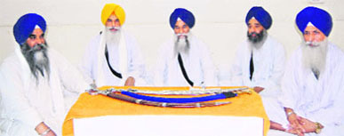 The Sikh clergy at a meeting at Akal Takht secretariat in Amritsar on Tuesday.