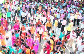 A huge rush of candidates at the teachers interview in Mohali