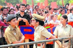 Security personnel deployed at the venue for open house
