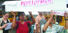 Students protest against the 50 years of the Armed Forces Special Powers Act at Jantar Mantar in New Delhi on Thursday.