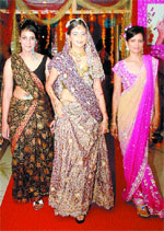 Participants during a beauty contest at a salon organised by the JCI in Jalandhar