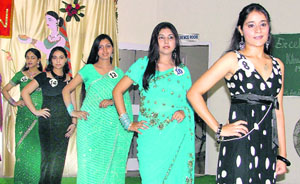 Miss Fresher contest in progress at the Khalsa Institute of Management and Technology for Women in Ludhiana 
