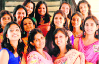Students of Home Science College, Sector 10, Chandigarh, at a freshers party on Saturday.
