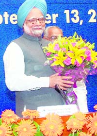 Prime Minister Manmohan Singh during the meeting of Extended Congress Working Committee in New Delhi