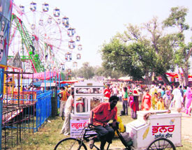 A view of the Chhapar mela at Ahmedgarh on Saturday.