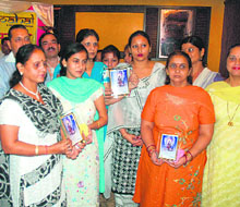 Pehal, an NGO, felicitates members of the Amarnath Yatra Sangharsh Samiti in Jammu on Sunday.