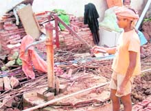 A historical water tank lies in a state of neglect in Ambala City. 