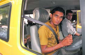A bus driver without uniform