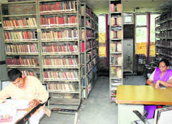 The library at Rose Garden is stocked with only old and worn-out books.
