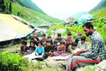 These make-shift centres of learning have broken new ground in taking education to nomadic children in Jammu and Kashmir. The results are evident in the states literacy rates, which have increased from 52 per cent in 2001 to 68 per cent in 2007.