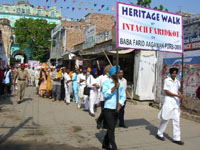 The NSS units of different schools and colleges bringing a heritage rally under the banner of the Indian National Trust for Art and Cultural Heritage (INTACH) in Faridkot 