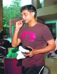 Saurav Ganguly who is in Chandigarh for JP Attray Meet
