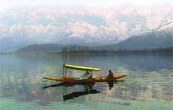 A view of the scenic Dal Lake in Srinagar.